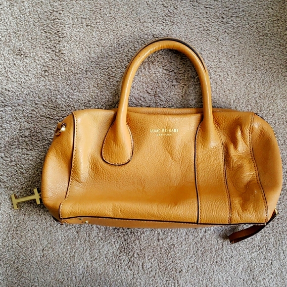 Isaac Mizrahi New York Camel Handbag Purse - Picture 2 of 7